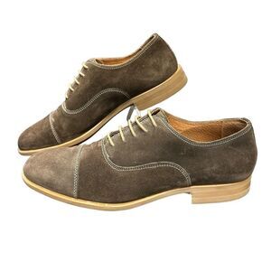 STUDIO INK Taupe Brown Suede Leather Lace Up Oxford Size 10.5